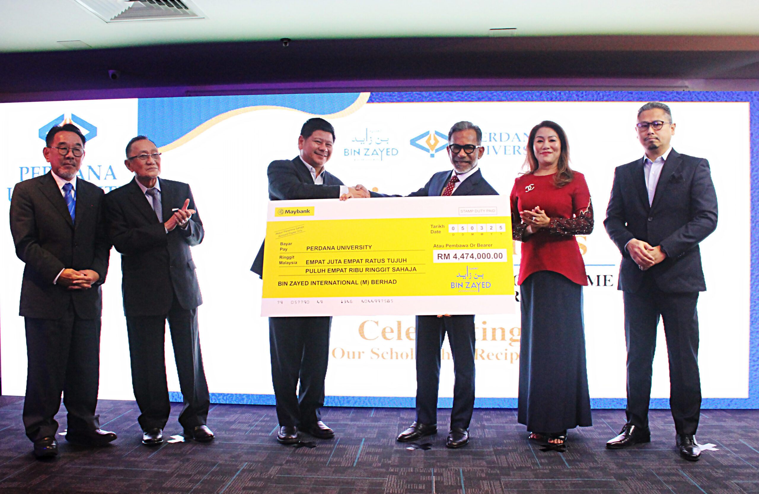 Uni Cheque Bin Zayed International & Perdana University Foster Scholarship ...